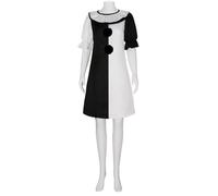 QENUIA Terrifier Costume Art the Clown Cosplay the Killer Clown Dress for Teens Adult Halloween Outfits(Women dress, Men jumpsuits)