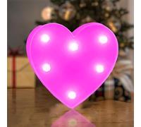 QEOCP LED Letter Lights - Little Love Heart, Letras con Luces para Decorar Fiestas, Battery Powered Alphabet Sign Light for Night Lights, Weddings, Birthdays, Holiday Lights or Home Decoration (Pink)