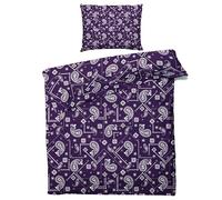 QEODAH Bandana Bedding King Size - Purple Paisley Duvet Cover Sets 3 Pieces - Reversible Printed Quilt Cover and 2 Pillowcases - 110gsm Soft Brushed Microfiber Bed Set with Zipper Closure