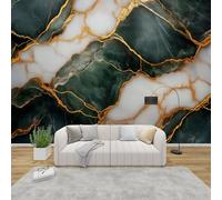 QEODAH Marble Wallpaper for Living Room, Emerald Green and Gold Wall Art for Bedroom, Modern Abstract Wall Murals for Bedrooms, Renter Friendly Removable Waterproof Photo Wallpaper 3D, 100x70 cm