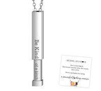 QEOTOH Be Kind...of A Bitch - Hidden Message Necklace, Stainless Steel 3D Engraving Vertical Bar Necklace, Funny Sayings Swearing Necklace, Inspirational Jewelry Gifts for Women Girls (Silver)