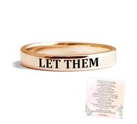 QEOTOH Let Them Ring, Let Them Stainless Steel Engraved Stackable Ring, Inspirational Motivational Friendship Gift Jewelry for Women, Girls, Besties, Sisters, Best Friends (Rose Gold,11)
