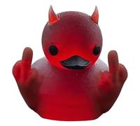QEOTOH Lil' Devil Ducky, Halloween Middle Finger Punk Duck Goth Resin Duck, Gothic Horror Ducky Home Desktop Decor, Mini Duck Figurine Car Decoration for Car Dashboard (1PC)