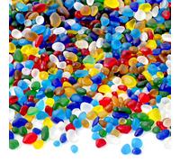QEQEKAKA Colorful Sea Glass Stones for Crafts About 1LB (405g/14.28oz) Glass Pebbles Gemstones Bulk for Beaching Wedding DIY Decoration Aquarium Turtle Tank Vase Filler