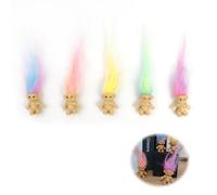 QEQSHQO 5pcs Mini Trolls Dolls, Vintage Trolls PVC Lucky Doll, Mini Action Figures, Charming Collection of Cute Little Guys (3cm)