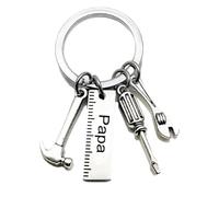 QEQSHQO Dad Gift Keyring with Meaningful Words Personalized Keychain Hammer Wrench Screwdriver Father's Day Father's Birthday