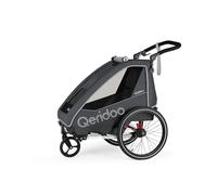 Qeridoo Bicycle Trailers, Model for Children and Buggies QUPA 1 für 1 Kind mit kupplung, blattfeder-Damper System (Approx. 50 kg) - Grey