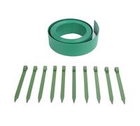 QERLONG 10m Garden Edging Flexible Wood Grain Landscape Border Plastic Recycled, Easy Install, Sturdy and Versatile, Ideal for Lawn Path Bed Curb (Verde)