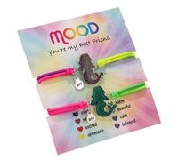 Qermolas Best Friend Black Mood Color Changing Bracelets Adjustable Braided Rope BFF Friendship Temperature Sensing Gift for Women, M, Stone, no gemstone
