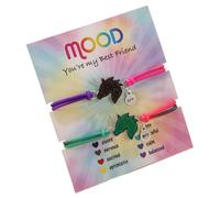 Qermolas Best Friend Black Mood Color Changing Bracelets Adjustable Braided Rope BFF Friendship Temperature Sensing Gift for Women, M, Stone, no gemstone