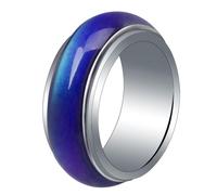 Qermolas Color Changing Mood Rings, Temperature Sensitive Stainless Steel Band for Men 8MM Fashion Forward Jewelry, Gemstone, No Gemstone
