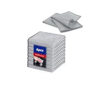 QERMSLC Double Layer Wire Dishwashing Cloth, Silver Mesh Dishcloth, Non Scratch Wire Dish Cloth, Cleaning Cloths for Pots, Pans, Sink, Stove Top, Kitchen Utensils (6 PCS)
