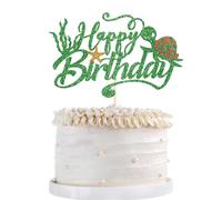 Qertesl Sea Turtle Cake Topper -Happy Birthday Cake Decorations, Marine Animal Creatures Themed Baby Shower Cake Decoration,，Boys Girls Birthday Party Decoration Supplies