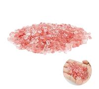 Qerutk (200g 5-7mm Aquarium Stones, Red Smelting Stone Gravel, Gravel for Fish Tanks, Rose Quartz Crystals, Crystal Chips, Crystal Decoration for Aquarium Vase Plant, Dust-free, Irregular, Light Rose