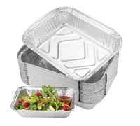 Qerutk 30pcs Aluminium Baking Tray, Foil BakingTrays, Tin Foil Trays, Disposable Food Trays, BBQ Grease Drip Pans, Food Containers for Baking, Cooking, Freezing (600 ml)