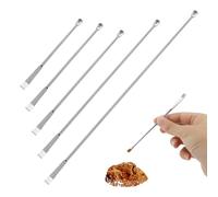 QERUTK 5pcs Stainless Steel Lab Spatula Set, Medicine Spoon, Micro Lab Sampling Reagent Spoon, Micro Spoons, 2 in 1 Double Head Design, Five Sizes for Science Labs, Chemistry Classrooms
