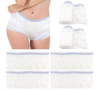Qerutk 6Pcs Net Pants for Incontinence Pads, Women's Net Knickers High Density Mesh Disposable Pants, Incontinence Stretch Net Pads, for Daily Use, Travel, Pregnant Women (White, L