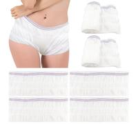 Qerutk 6Pcs Net Pants for Incontinence Pads, Women's Net Knickers High Density Mesh Disposable Pants, Incontinence Stretch Net Pads, for Daily Use, Travel, Pregnant Women (White, XL