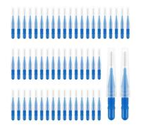 Qerutk Interdental Brushes, 60PCS Flossing Brushes for Teeth, Dental Hygiene Brush, Tooth Picks Floss Sticks, Mini Tooth Cleaning Tool, for Gaps Between Teeth (3mm Blue)