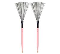 Qerwsdty 1 Pair Double-Headed Dual-Purpose Color Metal Drum Drum Jazz Drum Stick Drum Brush Double-Headed Dual-Use Drum Stick Brush