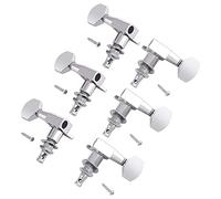 Qerwsdty 1 Set Sealed String Tuning Nail Keys 3 Left 3 Right Tuning Nail for Acoustic Guitar Silver