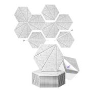 Qerwsdty 12 Pack Acoustic Foam Panels 12x10x6x0.4 Inch,Self Adhesive Sound Proof Foam Wall Panels,for Acoustic Silver Gray