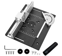 Qerwsdty 1Set Milling Table Insert Plate,Aluminium Milling Table for Router with Holder Chamfer Torque, Table Router Insert Plate Set Fine Workmanship