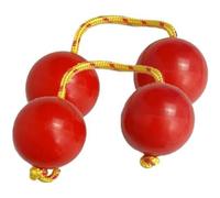 Qerwsdty 2 Pairs of Rhythmic Ball Set Kit Aslatua Shaker Instrument Shaker Rattle Set Kit for Kids Adults Weddings Parties Musical Class Red