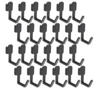 Qerwsdty 24Pcs Pegboard Hooks J Shape Pegboard Hook Peg Board Tool Parts Accessories, Black