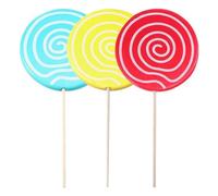 Qerwsdty 3Pcs Simulated Lollipop Prop Fake Lollipop Model Candy Ornament Wedding Festival Decoration Easy Install Easy to Use,Red+Blue+Yellow