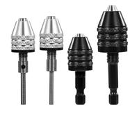 Qerwsdty 4Pack Round to Hex Adapter 1/4 1/8 1/16Inch Drill Chuck Adapter Keyless Drill Chuck Bit Hex for Impact Driver Conversion