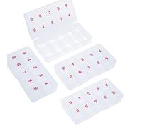 Qerwsdty 4PCS 10 Transparent False Tips Rhinestone Glitter Storage Container Numeral Grid Boxes