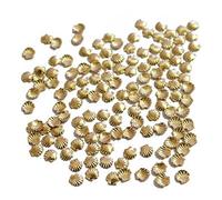 Qerwsdty 50pcs Mini Alloy Shell Beads for Nail Art Decoration Craft Golden 2mm