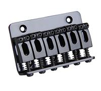 Qerwsdty 6 Saddle Hardtail Bridge Top Load 65mm Electric Guitar Bridge (Black)