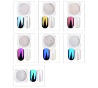 Qerwsdty 7 Jar Pearl Powder Mirror Effect Chrome Nail Powder Nail Manicure Pigment