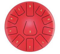 Qerwsdty 8 Inch Steel Tongue Drum, 11 Note Tambourine with Drumsticks and Finger Picks for Meditations Tambourine Instrument L