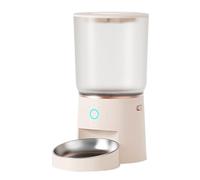 Qerwsdty APP Control Automatic Pet Feeder,4.2L 2.4G WiFi Enabled Pet Feeder,Dual Bowl Automatic Pet Food Dispenser for Cats&Dog B