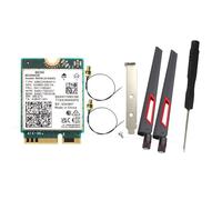 Qerwsdty BE200 WiFi Card BE200NGW WiFi Card +2Pcs 10DB Antenna BT 5.4 802.11AX Tri-Band M.2 NGFF Wireless Network Adapter for Win10/11