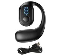 Qerwsdty Digital Display Single Ear Hanging Ear Bluetooth Headset Open Bluetooth 5.3 Wireless Headset Earphone Easy to Use Black