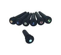 Qerwsdty Ebony Guitar Bridge Pins,Ebony End Pin,Endpin,Abanlone Dot for Acoustic Guitar Parts Replacement (Black)