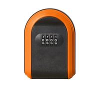 Qerwsdty Key Safe Box Weatherproof 4 Digit Combination Outdoor Key Security Storage Case Key Lock Box Wall Mounted Easy Install,Black & Orange