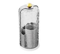 Qerwsdty Makeup Brush Storage Box with Transparent Lid Large Capacity 360-Degree Rotating Makeup Brush Holder Acrylic Organizer B