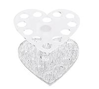 Qerwsdty Nail Pen Display Stand Makeup Cosmetic Holder Nail Polish Display Heart Insert Pen Acrylic Silver