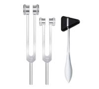 Qerwsdty Neurological Tuning Fork, 128Hz+256Hz Silver, Tuning Forks Set Aluminum Alloy Body Weighted Tuning Forks for Healing Chakra Set