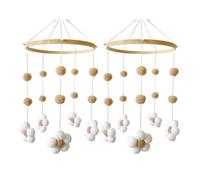 Qerwsdty Nordic Fur Ball Flower Wind Chime Bed Bell Baby Room Children's Room Children's Clothing Store Wind Chime Decoration A