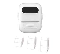 Qerwsdty Portable Label Printer Thermal Printer Inkless Adhesive Name Sticker Labeling Machine Similar with 3Roll Paper White