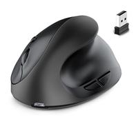 Qerwsdty Rechargeable Dual Mode USB 2.4G Wireless + Bluetooth Mouse Vertical Ergonomic Optical Mice for Computer Notebook Black