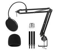 Qerwsdty Rotations Installation Studio Microphone with Hanging Scissors Holder for Blue Nano & Snowball, etc