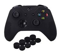 Qerwsdty Studded Silicone Cover Skin Case for X & x 1 with Pro Thumb Grips 8 Pieces(Black)