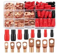Qerwsdty Tube Cable Lug Set 120 Pieces Pipe Cable Lugs Set Bolt Hole Tinned Copper Terminals, Crimp Connector, Cable Lug Set
